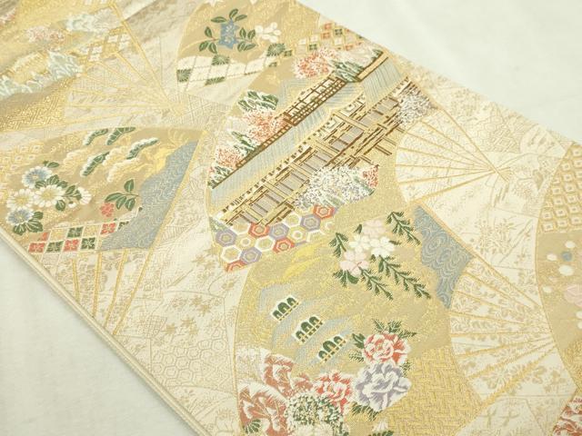 平和屋本店▼六通柄袋帯　平安の調べ　九百　本金箔　鈴乃屋扱い　正絹　逸品　DABI1305sf