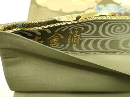 平和屋本店▼六通柄袋帯　粋峰琳派　本金箔　正絹　逸品　DABI1310sf