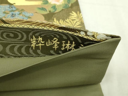 平和屋本店▼六通柄袋帯　粋峰琳派　本金箔　正絹　逸品　DABI1310sf