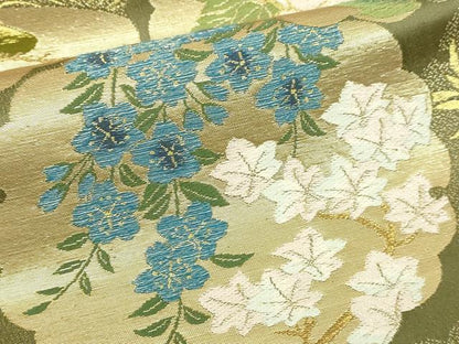 平和屋本店▼六通柄袋帯　粋峰琳派　本金箔　正絹　逸品　DABI1310sf