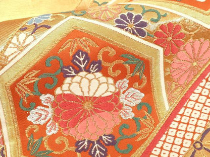 平和屋本店▼六通柄袋帯　唐織　能衣裳文　本金織　正絹　逸品　DABI1313sf