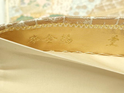 平和屋本店▼六通柄袋帯　薫舞桧扇文　本金箔　正絹　逸品　DABI1315sf