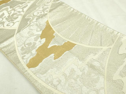 平和屋本店▼六通柄袋帯　花唐草文　本金箔　正絹　逸品　DABI1316sf