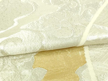 平和屋本店▼六通柄袋帯　花唐草文　本金箔　正絹　逸品　DABI1316sf