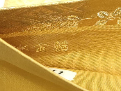 平和屋本店▼六通柄袋帯　草花華文　本金箔　正絹　逸品　DABI1321sf