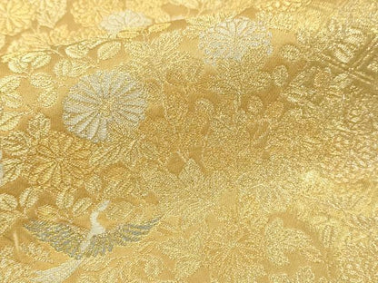 平和屋本店▼六通柄袋帯　草花華文　本金箔　正絹　逸品　DABI1321sf
