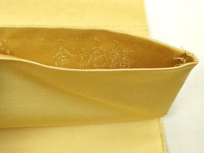 平和屋本店●太鼓柄袋帯　飛鶴花文　金泥箔　正絹　逸品　DABI1323sf
