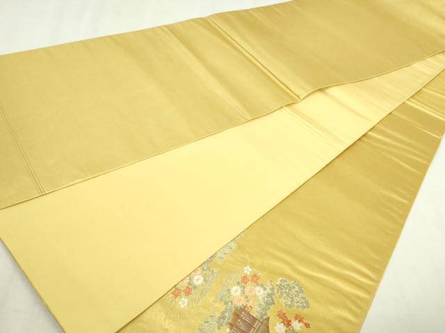 平和屋本店●太鼓柄袋帯　飛鶴花文　金泥箔　正絹　逸品　DABI1323sf
