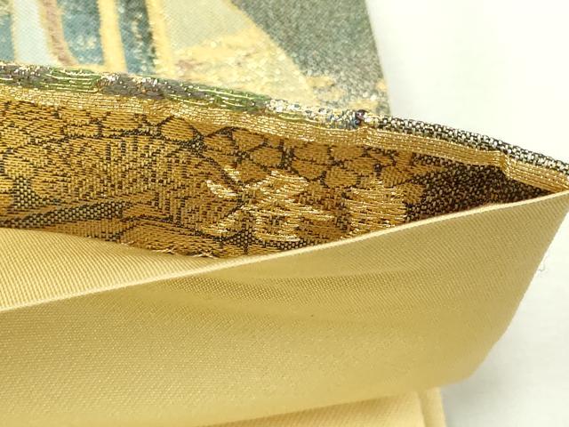 平和屋本店▼全通全景柄袋帯　世界文化遺産　洛東　本金箔　正絹　逸品　DABI1327sf