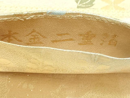 平和屋本店▼両面　六通柄袋帯　唐織　草花文　本金二重箔　正絹　逸品　DABI1330sf