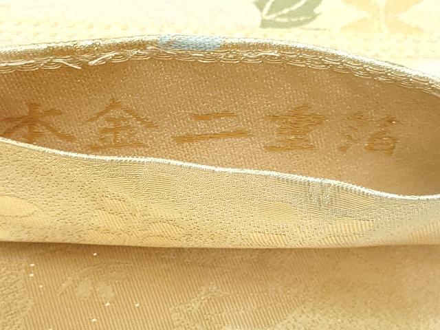 平和屋本店▼両面　六通柄袋帯　唐織　草花文　本金二重箔　正絹　逸品　DABI1330sf