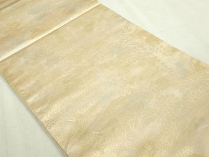 平和屋本店▼両面　六通柄袋帯　唐織　草花文　本金二重箔　正絹　逸品　DABI1330sf