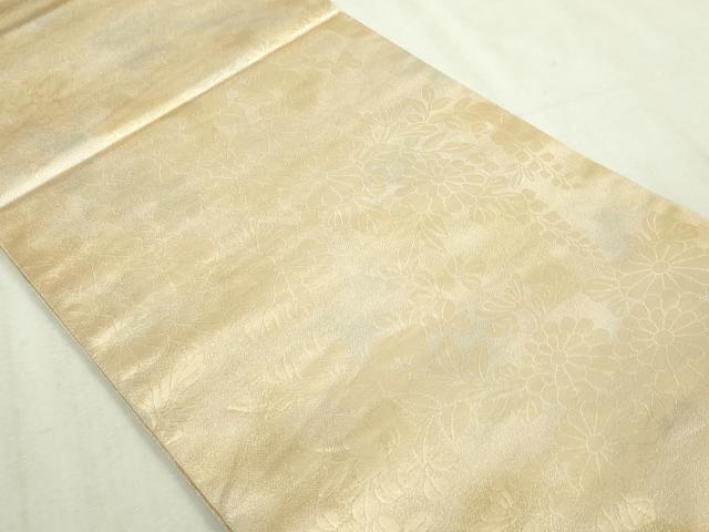 平和屋本店▼両面　六通柄袋帯　唐織　草花文　本金二重箔　正絹　逸品　DABI1330sf