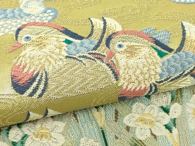 平和屋本店▼六通柄袋帯　悦琳　本金箔引箔二重織　正絹　逸品　DABI1335sf