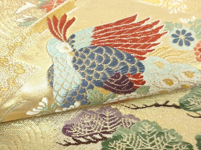 平和屋本店▼全通柄袋帯　桃山宝華松文　本金箔二重　正絹　逸品　DABI1339sf