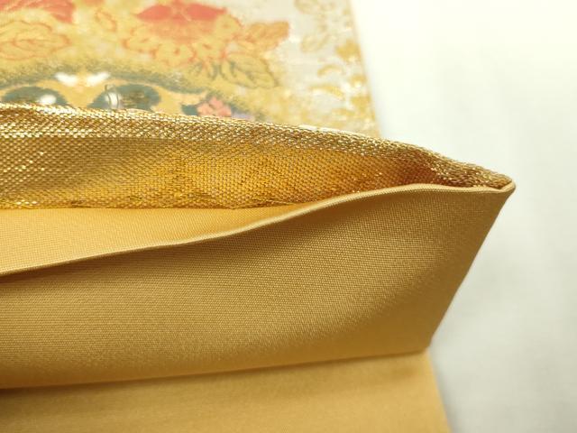 平和屋本店▼六通柄袋帯　麗華錦　鳳凰正倉院花文　本金箔　正絹　逸品　DABI1342sf