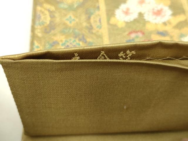 平和屋本店▼六通柄袋帯　違棚花鳥文　本金箔　正絹　逸品　DABI1347sf
