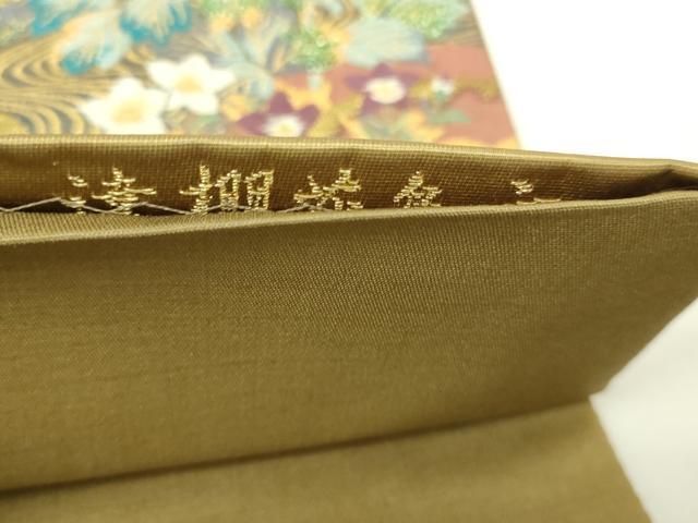 平和屋本店▼六通柄袋帯　違棚花鳥文　本金箔　正絹　逸品　DABI1347sf