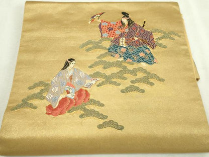 平和屋着物▼つけ帯　燦金の世界　手織引箔　正絹　逸品　DABI1360sf