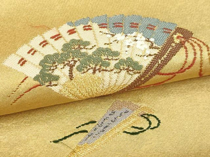 平和屋着物▼つけ帯　燦金の世界　手織引箔　正絹　逸品　DABI1360sf