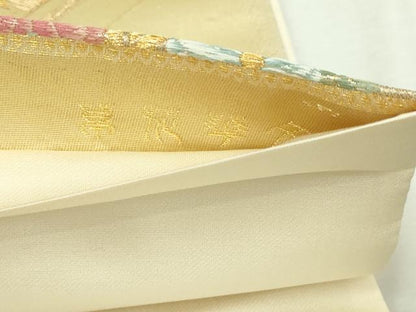 平和屋本店▼六通柄袋帯　草花華文　本金箔　正絹　逸品　DABI1366sf