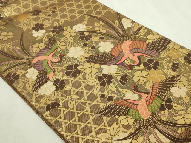 平和屋本店▼佐賀錦　六通柄袋帯　言祝鳳凰文　純金箔二重織　正絹　逸品　DABI1367sf