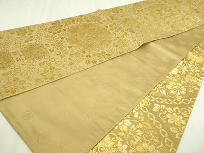 平和屋本店▼六通柄袋帯　寿華　本金　正絹　逸品　DABI1374sf