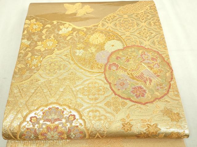 平和屋本店▼六通柄袋帯　瑞華宝飾文　本金二重箔　正絹　逸品　DABI1376sf