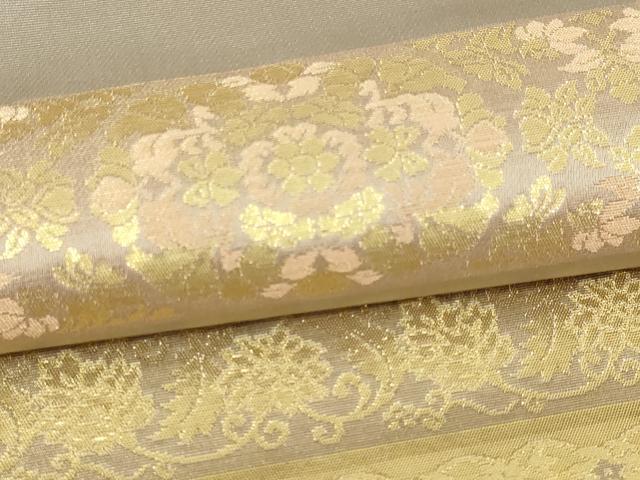 平和屋本店▼西陣織　陰山織物謹製　箔屋清兵衛　六通柄袋帯　正倉院名物裂間道　草木染本金箔　正絹　逸品　DABI1377sf