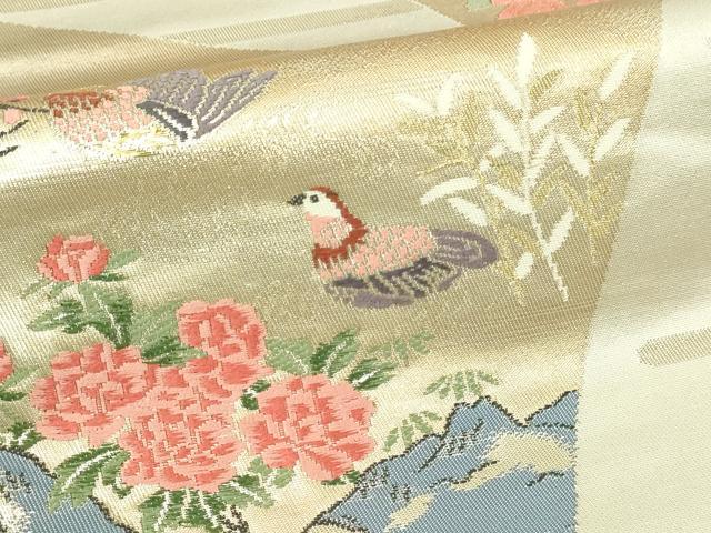 平和屋本店▼六通柄袋帯　裂箔御所車　純金二重箔　正絹　逸品　DABI1378sf