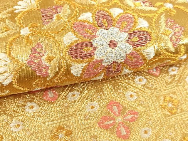 平和屋本店▼六通柄袋帯　正倉院花文　純金二重箔　正絹　逸品　DABI1388sf