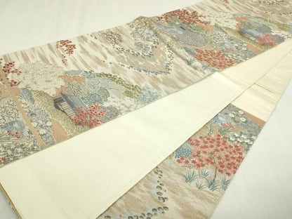 平和屋本店▼六通柄袋帯　修学院離宮　本金京百景　正絹　逸品　DABI1391sf