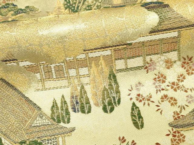 平和屋本店▼六通柄袋帯　源氏物語　若紫乃帖　本金引箔五連作之図　正絹　逸品　DABI1393sf