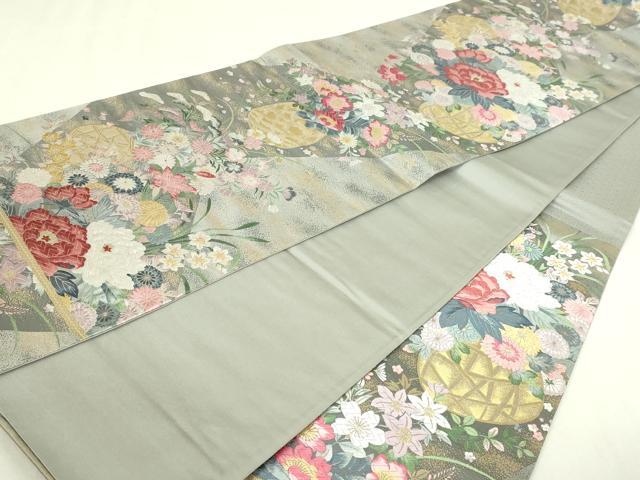 平和屋本店▼「美しいキモノ」お馴染みのメーカー　となみ織物　六通柄袋帯　唐織　花籠文　純金箔　さが美扱い　正絹　逸品　DABI1400sf