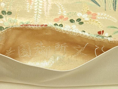 平和屋本店▼六通柄袋帯　唐織　華園御所文　九百本金弐重織　正絹　逸品　DABI1403sf