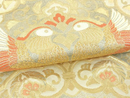 平和屋本店▼六通柄袋帯　天平瑞鳥華文　24ｋ　二重箔　正絹　逸品　DABI1407sf