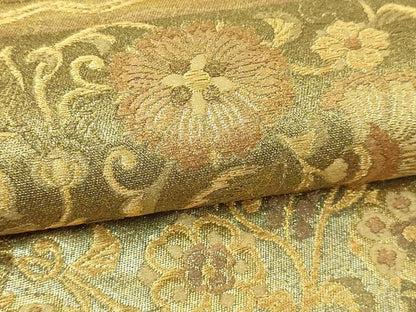 平和屋本店▼六通柄袋帯　更紗花文　本金箔　正絹　逸品　DABI1420sf