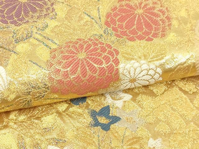 平和屋本店●西陣　長嶋成織物　ながしま帯　六通柄袋帯　遠山蒔絵　本金箔　瀞金錦　正絹　逸品　DABI1421sf