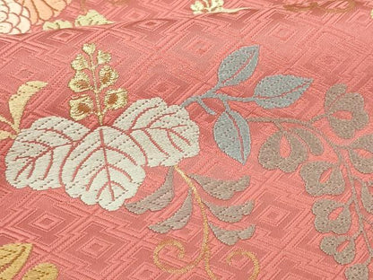 平和屋本店▼六通柄袋帯　唐織　桐藤菊花文　本金箔草木染　正絹　逸品　DABI1427sf