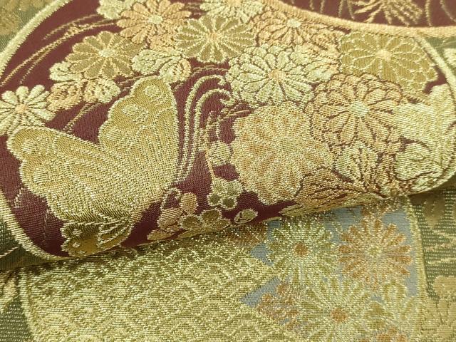 平和屋本店▼六通柄袋帯　本金箔蒔絵　正絹　逸品　DABI1428sf