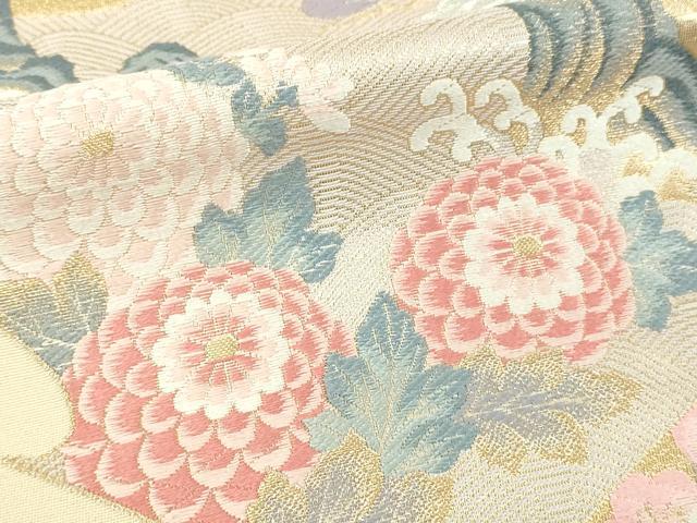 平和屋本店▼六通柄袋帯　唐織　九百錦　草花文　しよう美　24金箔　正絹　逸品　DABI1430sf