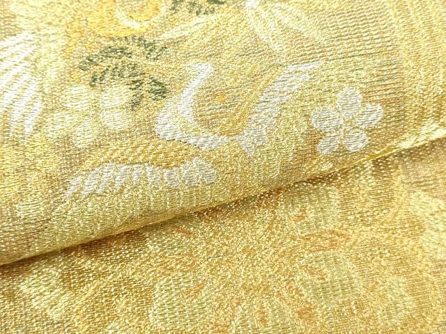 平和屋本店▼両面　六通柄袋帯　亀甲吉祥文　本金箔　開き仕立て　正絹　逸品　DABI1440sf