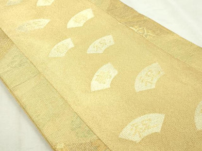 平和屋本店▼両面　六通柄袋帯　亀甲吉祥文　本金箔　開き仕立て　正絹　逸品　DABI1440sf