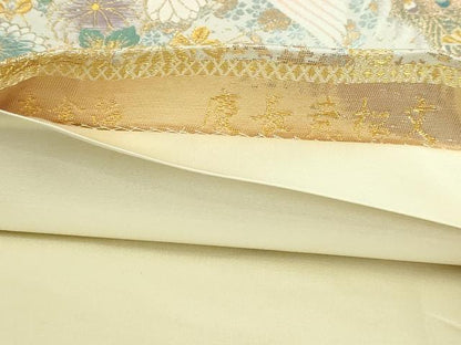 平和屋本店▼六通柄袋帯　唐織　慶長荒松文　本金箔　正絹　逸品　DABI1442sf