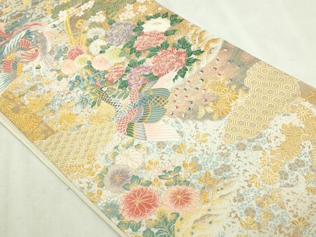 平和屋本店▼六通柄袋帯　唐織　慶長荒松文　本金箔　正絹　逸品　DABI1442sf