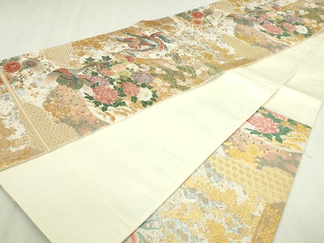 平和屋本店▼六通柄袋帯　唐織　慶長荒松文　本金箔　正絹　逸品　DABI1442sf
