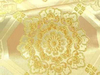 平和屋本店▼西陣最高峰・北尾織物匠　六通柄袋帯　蜀江花文　本金糸　本金箔　正絹　逸品　DABI1449sf