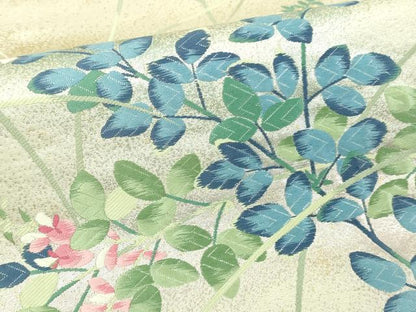 平和屋本店▼佐賀錦　六通柄袋帯　唐織　花鳥文　純金箔　三越扱い　正絹　逸品　DABI1451sf