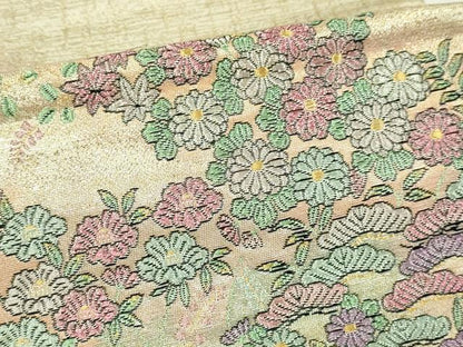 平和屋本店▼六通柄袋帯　裕華双孔雀文　本金箔　正絹　逸品　DABI1454sf