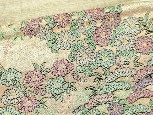 平和屋本店▼六通柄袋帯　裕華双孔雀文　本金箔　正絹　逸品　DABI1454sf